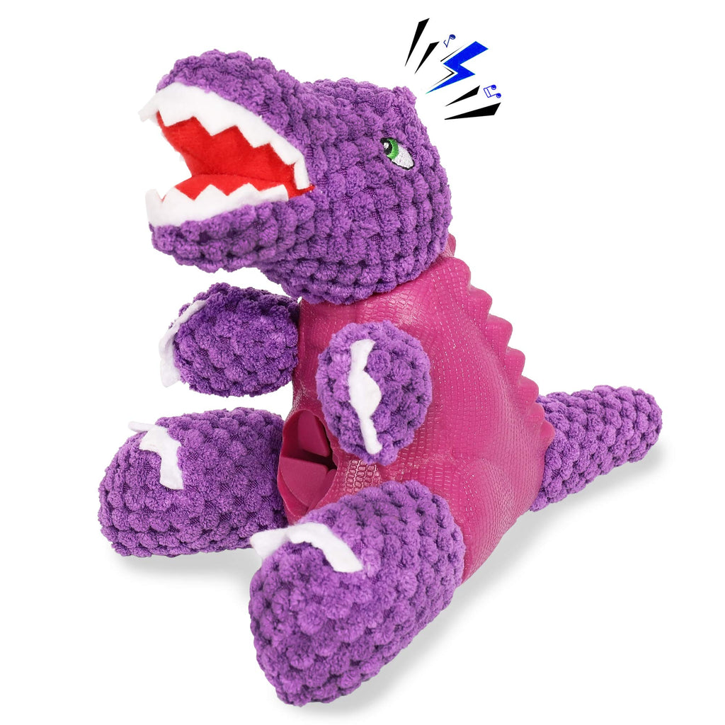 Dog Plush Toy Dog Squeaky Toy Interactive Natural Rubber Dog Chew Toy for Aggressive Chewer, Durable Toothbrush Leakage Dinosaur Toys for Small Medium Dogs Not Suitable for Big Dogs - PawsPlanet Australia