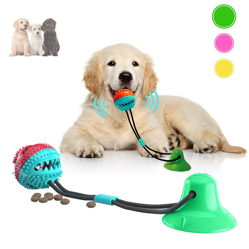 Dog Chew Toy for Aggressive Chewers, Interactive Rope Ball with Strong Suction Cup (Spring Green) Spring Green - PawsPlanet Australia