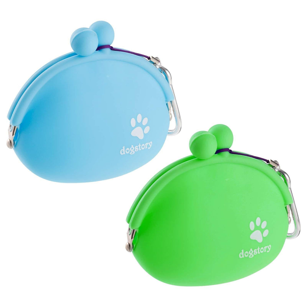 fidget pencil 2 Pack Silicone Dog Treat Pouch Blue and Green - PawsPlanet Australia