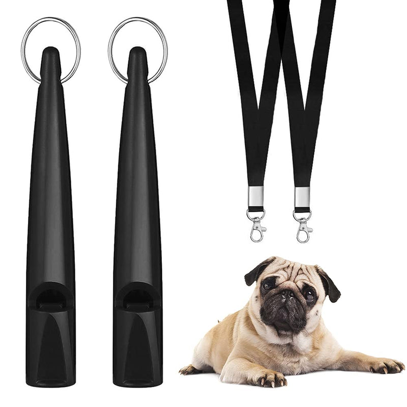 PHABULS Silent Dog Whistle to Stop Barking Adjustable Frequency Dog Whistles with Lanyards Dog Clicker for Training & Dog Bark Control A-Black - PawsPlanet Australia