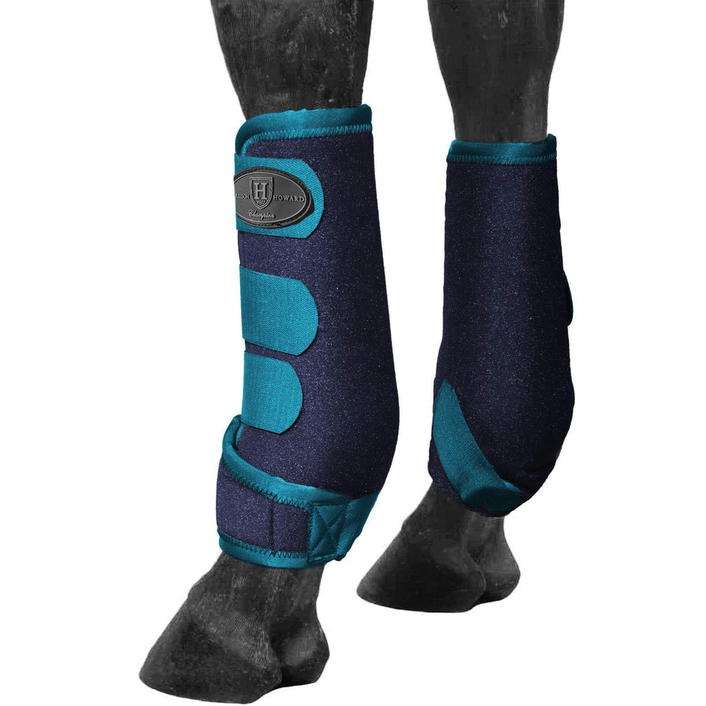 Harrison Howard Horse Sport Medicine Front Boots Sports Boots for Horse Small Deep Navy/Azure - PawsPlanet Australia