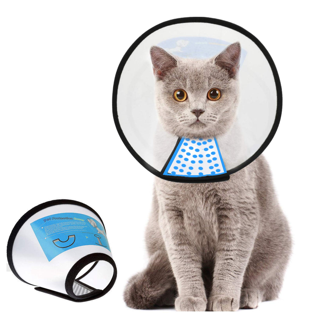 Supet Cat Cone Adjustable Pet Cone Pet Recovery Collar Comfy Pet Cone Collar Protective Collar for After Surgery Anti-Bite Lick Wound Healing Safety Practical Plastic E-Collar for Cats Puppy Rabbit S (Neck:5.9-7.0 in) - PawsPlanet Australia