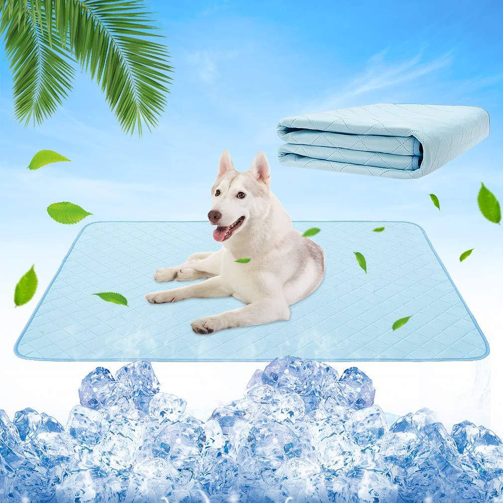 Dog Self Cooling Mat - Cooling Pads for Dogs, Washable Pet Cooling Blanket, Waterproof, Super Water Absorption Reusable Dog Pee Pads for Summer, Crate Mats for Pet Cages 47" x 28"(1 Pack) - PawsPlanet Australia