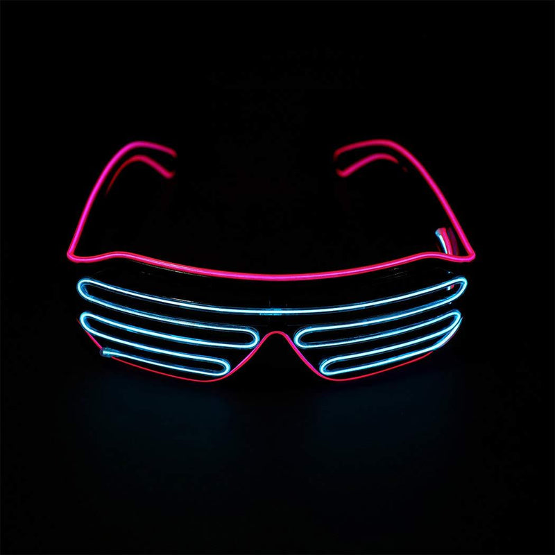 Evazen Luminous Glasses LED Light Up Glasses 2 Color Shutter Shades Glow Glasses Flashing LED Sunglaess for Nightclub Christmas Decoration - PawsPlanet Australia