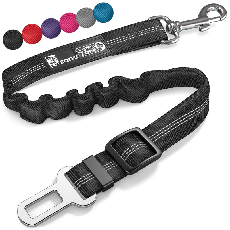 Seat Belt for Dogs with Elastic Bungee Buffer | Car Travel Accessories for Dogs Adjustible, Elastic Black - PawsPlanet Australia