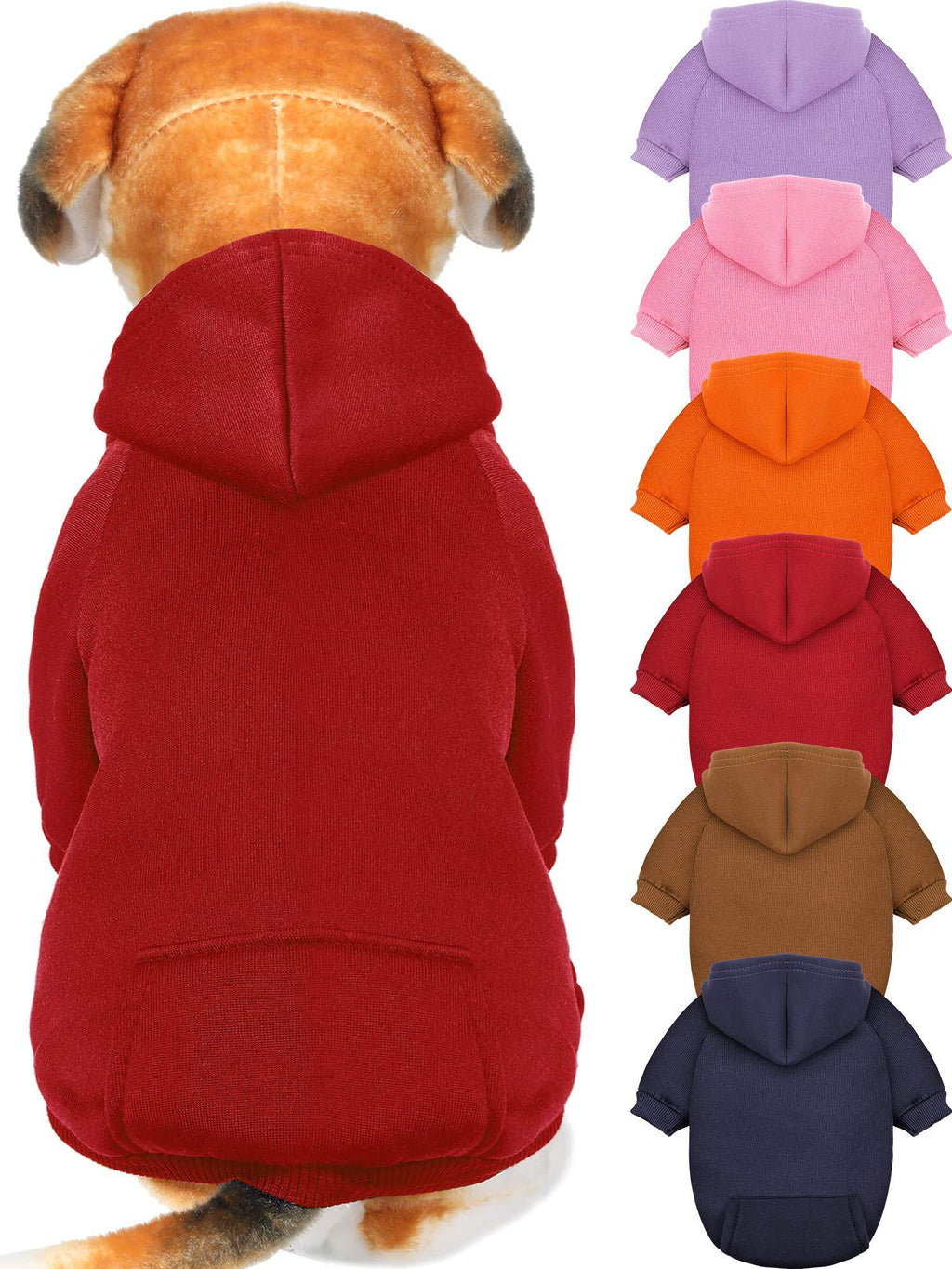 6 Pieces Dog Hoodie Dog Clothes Sweaters with Hat, Pet Winter Clothes Warm Hoodies Coat Sweater for Small Dogs Chihuahua (XXS) XX-Small - PawsPlanet Australia