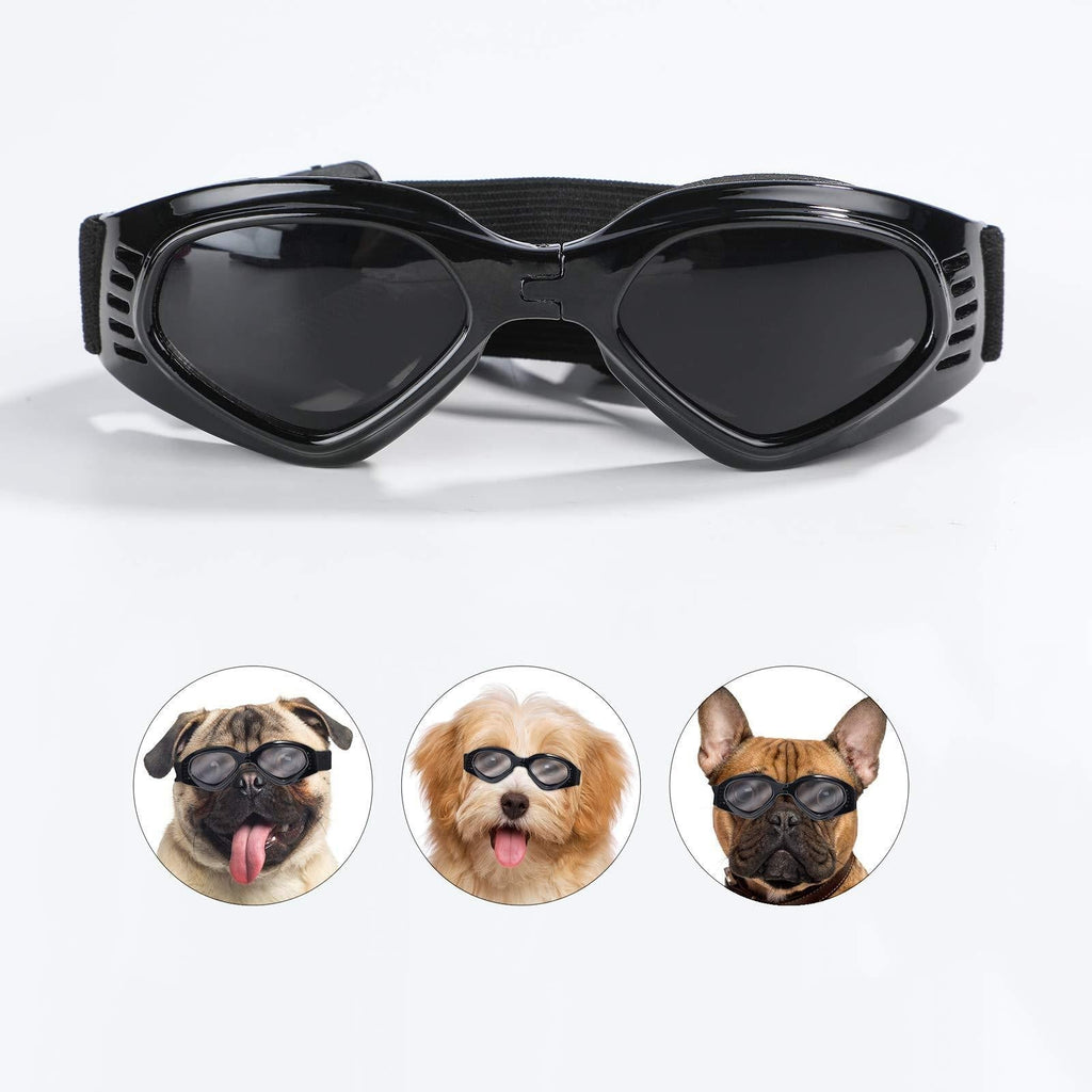NVTED Dog Goggles Dog Sunglasses, Foldable Pet Sunglasses Adjustable Eyewear UV Protection Glasses for for Small Medium Cat Dog (Black) - PawsPlanet Australia