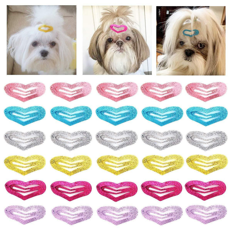 30 Pcs Puppy Cat Dog Hair Clips 1.6" Pet Hair Barrettes Hair Pins Multicolor Dog Topknot Bows Dog Grooming Bows Pet Supplies Dog Bows Dog Hair Accessories for Dogs Multi-colored - PawsPlanet Australia