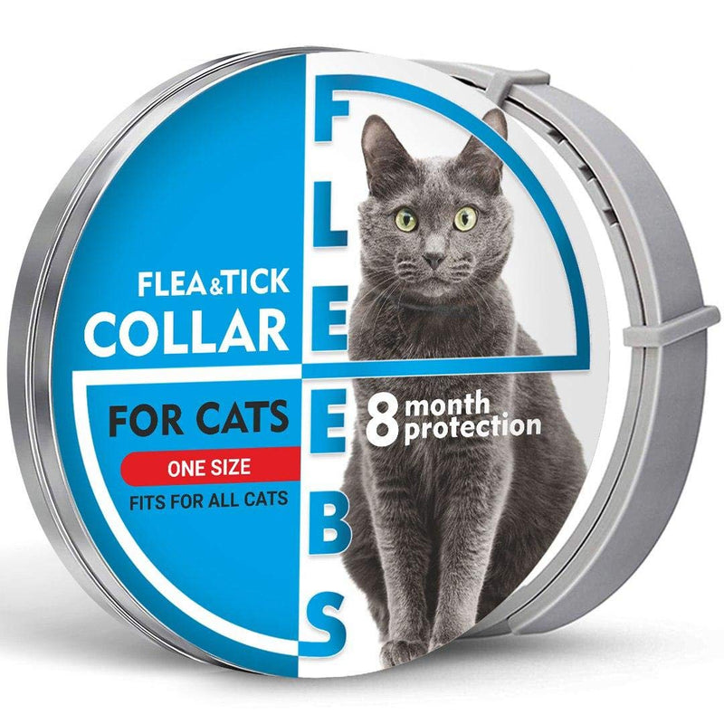 Fleebs Cat Flеа Collar - Flеа Collar for Cats Kitten Prеvеntion Collar Flеа and Tiск Collar with Essеntial Оils - Adjustable Trеаtment Collar Fits All Cats Pet Supplies One size (Pack of 1) Gray - PawsPlanet Australia