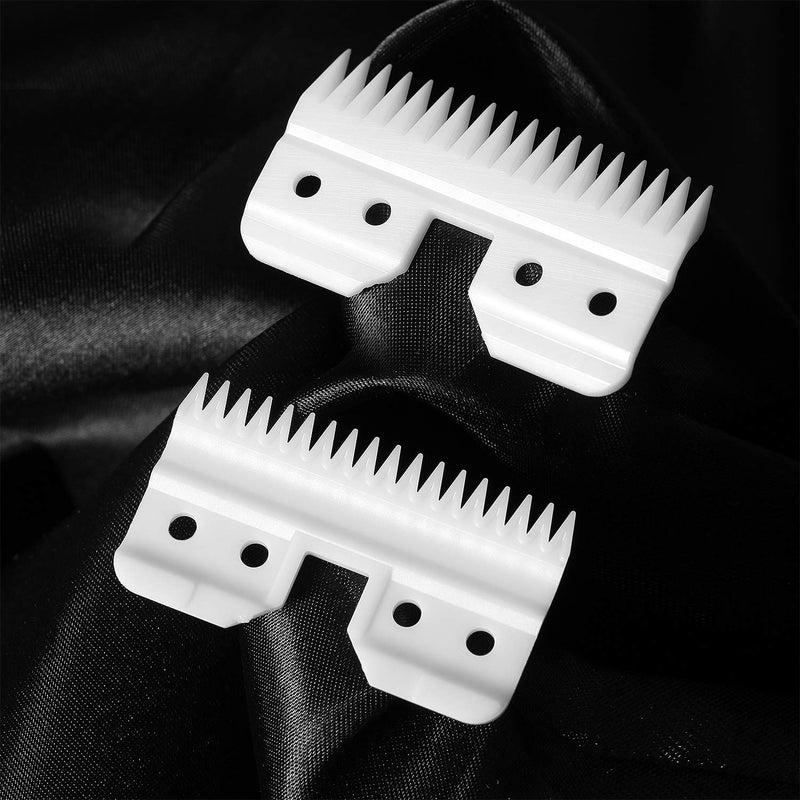 FOXSONIC 2pcs Fast feed ceramic blades for Oster fast feed clipper Oster A5 Grooming Clippers Ceramic Clipper movable blade White - PawsPlanet Australia