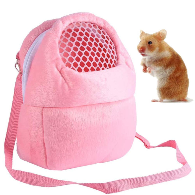 NALCY Pet Carrier Bag, Hamster Carrier, Breathable Carrier for Small Pet, with Adjustable Single Shoulder Strap Pouch, Suitable For Small Animals, Hedgehog, Squirrel, Rabbit (M, Pink) - PawsPlanet Australia