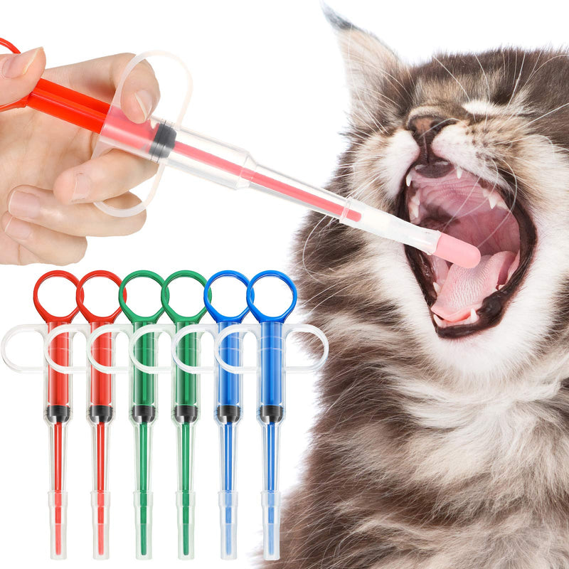 Nuanchu 6 Pieces Pet Medicine Feeding Syringe Pet Tablet Syringe with 2 Tips 2-in-1 Pet Pill Liquid Syringe Dispenser Tools for Birds Cats Dogs - PawsPlanet Australia