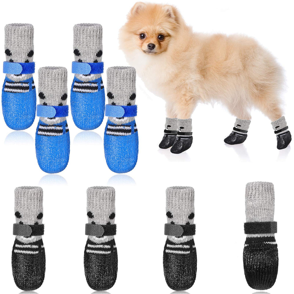 Weewooday 2 Sets Dog Cat Boots Shoes Socks Waterproof Dog Shoes Rain Snow Dog Booties Anti-Slip Dog Sock Shoes with Adjustable Drawstring for Small Puppy S - PawsPlanet Australia