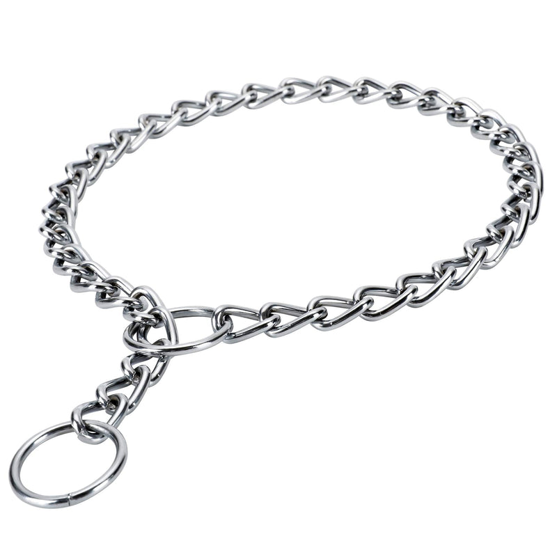 JuWow Chain Dog Training Choke Collar, Adjustable Stainless Steel Chain Slip Collar, Strong, Durable, Weather Proof, Tarnish Resistant Metal Chain, Best for Small Medium Large Dogs 16 x 0.79 Inch(Pack of 1) - PawsPlanet Australia