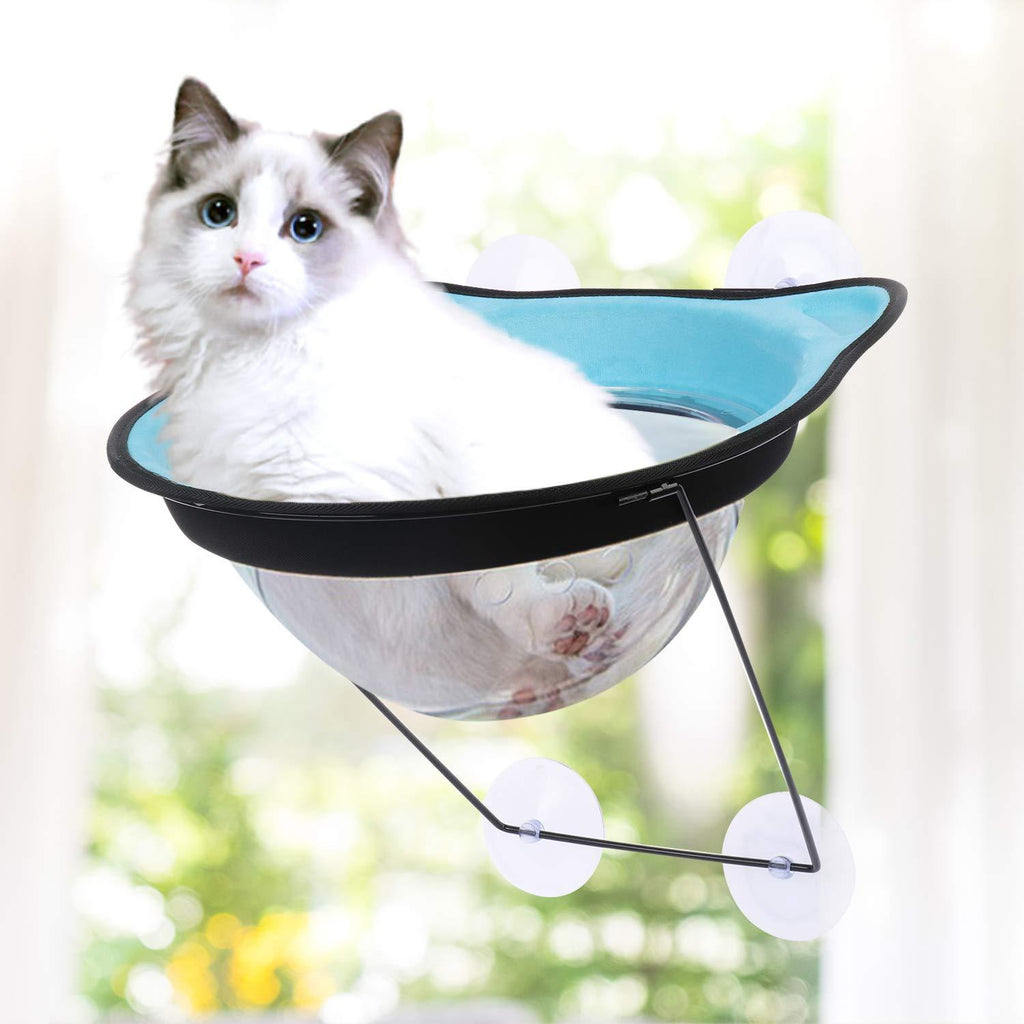 Ovida Cat Hammock Cat Window Perches Cat Window Capsule Bed Safety Kitten Pet Space Saving Seat with Suction Cups, Holds Up to 22 Lbs Blue - PawsPlanet Australia