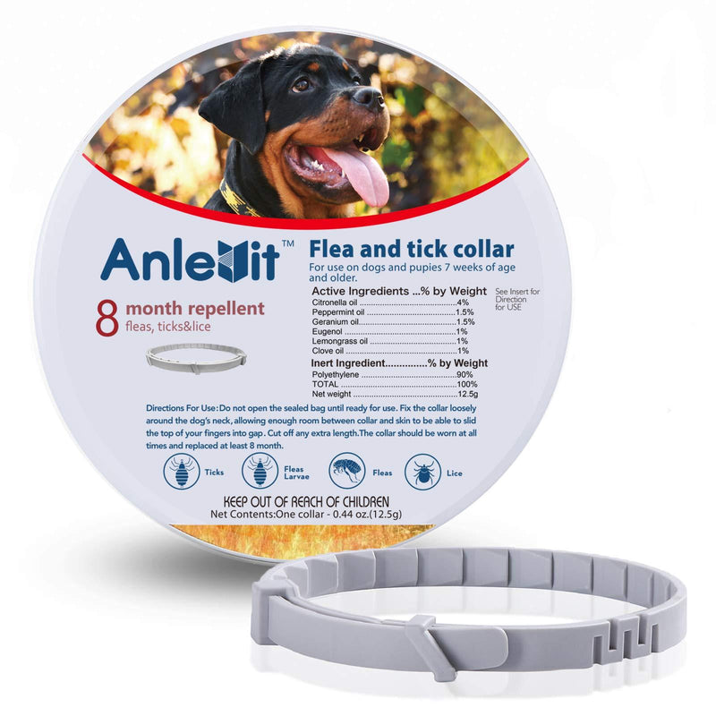 Flea and Tick Collar for Dogs,Anlevit 8-Month Flea and Tick Repellent for Dogs,Suitable for Dogs over 7 Weeks, Collar Length 24 Inch - PawsPlanet Australia