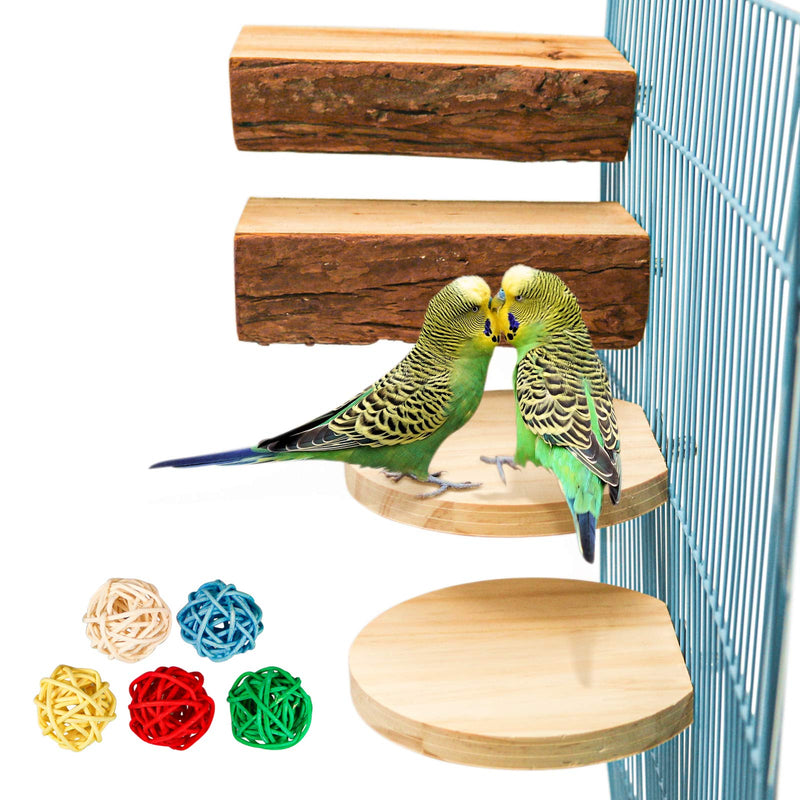 S-Mechanic Parrot Cage Perch Natural Wood Stand Perch for Small or Medium Parrots,Lovebird,Parakeet style-1 - PawsPlanet Australia