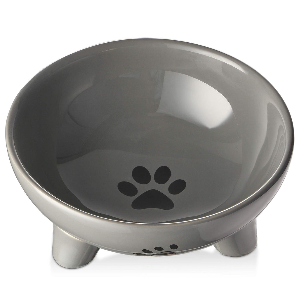 Y YHY Elevated Dog Bowls,Raised Dog Food Bowl 27 Ounces,Pet Bowls for Cat Dog,Ceramic Cat Food Bowls,Anti Vomiting,Protect Spine,Stress Free,Microwavable and Dishwasher Safe,Grey Grey - PawsPlanet Australia