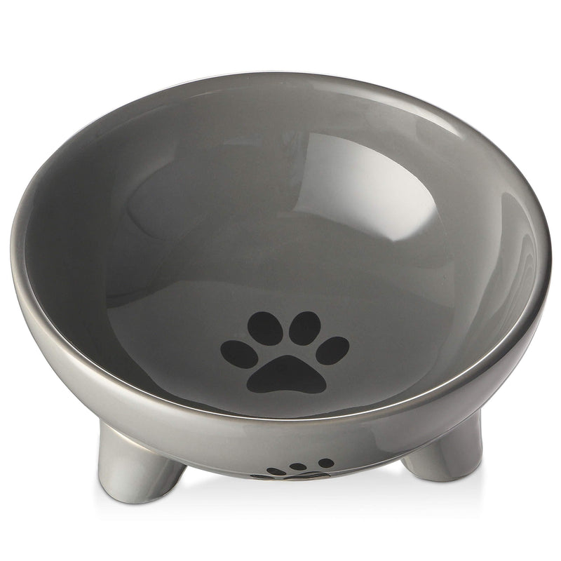 Y YHY Elevated Dog Bowls,Raised Dog Food Bowl 27 Ounces,Pet Bowls for Cat Dog,Ceramic Cat Food Bowls,Anti Vomiting,Protect Spine,Stress Free,Microwavable and Dishwasher Safe,Grey Grey - PawsPlanet Australia