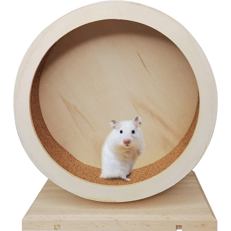 Hamster Wooden Wheels, Small Pets Silent Running Wheel, Mute Exercise Spinner Non Slip Hamster Cage Accessories Toys for Syrian Hamster Gerbil Guinea Pig - PawsPlanet Australia