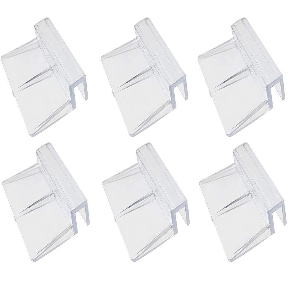 ER-02 6pcs 10mm Clear Color Acrylic Aquarium Fish Tank Glass Cover Clip Support Holder Universal Lid Clips for Rimless Aquariums - PawsPlanet Australia