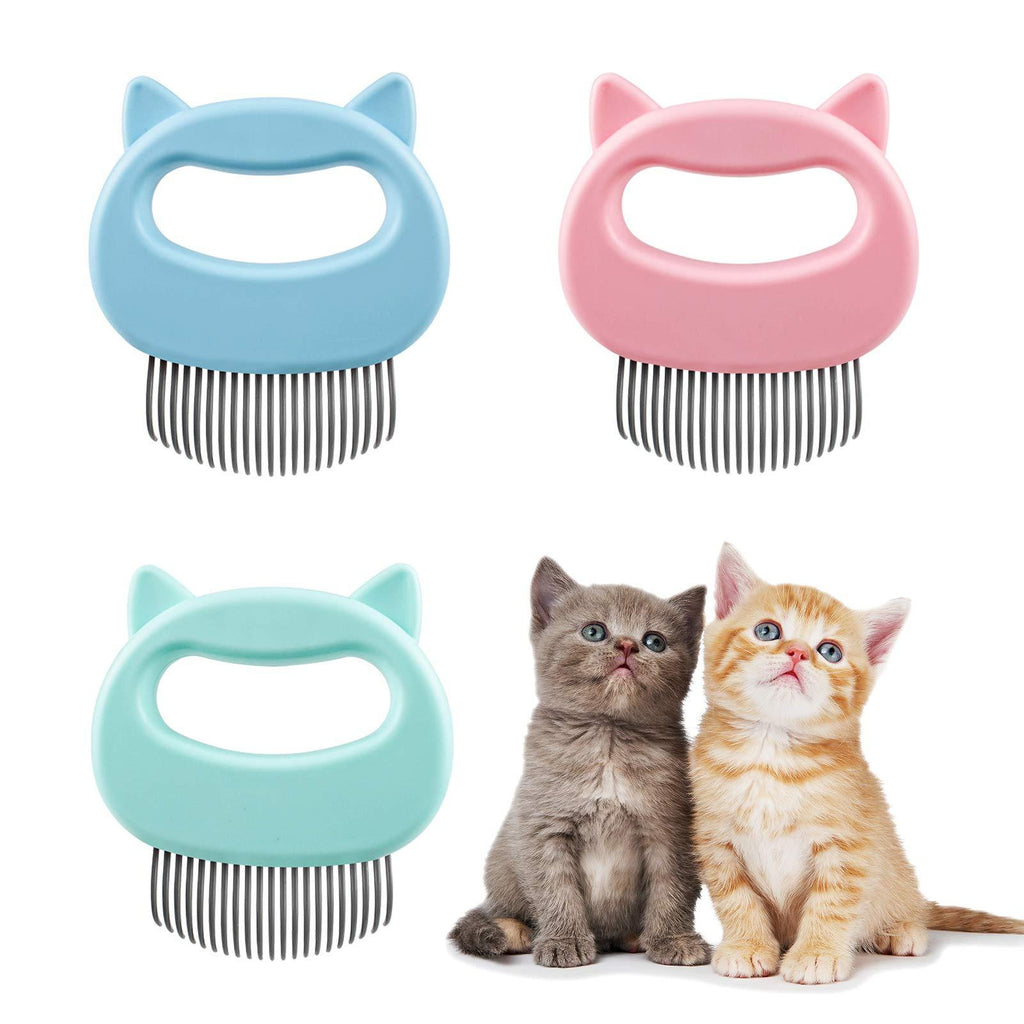 3 PCS Cat Hair Massage Shedding Brush Pet Grooming Dematting Comb Hair Remover Pet Shell Comb Cat Brush for Shedding and Grooming for Short Long Haired Puppy Kitten Rabbit and Little Pets - PawsPlanet Australia