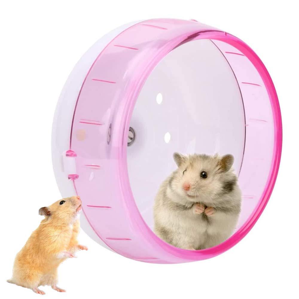 zfdg Hamster Running Wheel, Silent Hamster Wheel, Gerbil Silent Spinner, Hamster Wheel Plastic, Pets Exercise Wheel, for Totoro Mouse Squirrel Small Animal Pet Sports Training Toy (Pink) Pink - PawsPlanet Australia