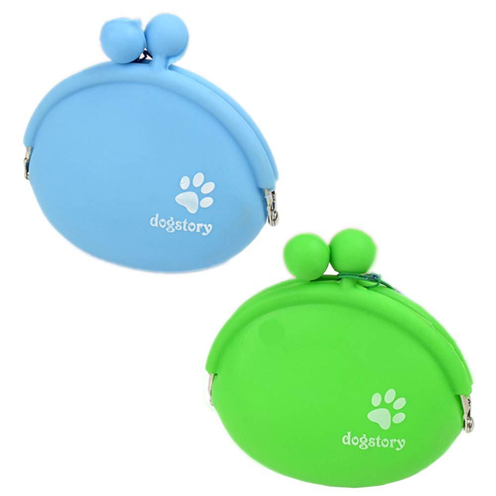 GOODGDN 2PCS Dog Treat Pouch,Silicone Dog Training Bag Portable Dog Treat Bags,Training Pet Puppy Bag Pocket Snack, Closing and Waist Clip, Silicone Treat Bag Pouch for Dog Travel, Blue and Green - PawsPlanet Australia