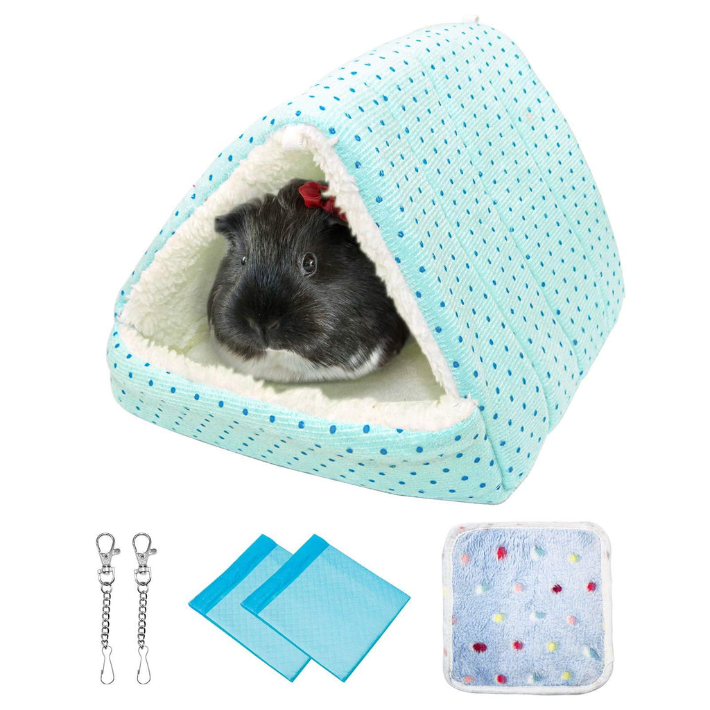 Hamster Polka Dot Warm Fleece Cave, Small Pet Thermal Pad Sleeping Bag House, Guinea Pig Squirrel Winter Warm House, Removable Cage Nest Room Accessories, Washable Blanket, Disposable Diapers - PawsPlanet Australia