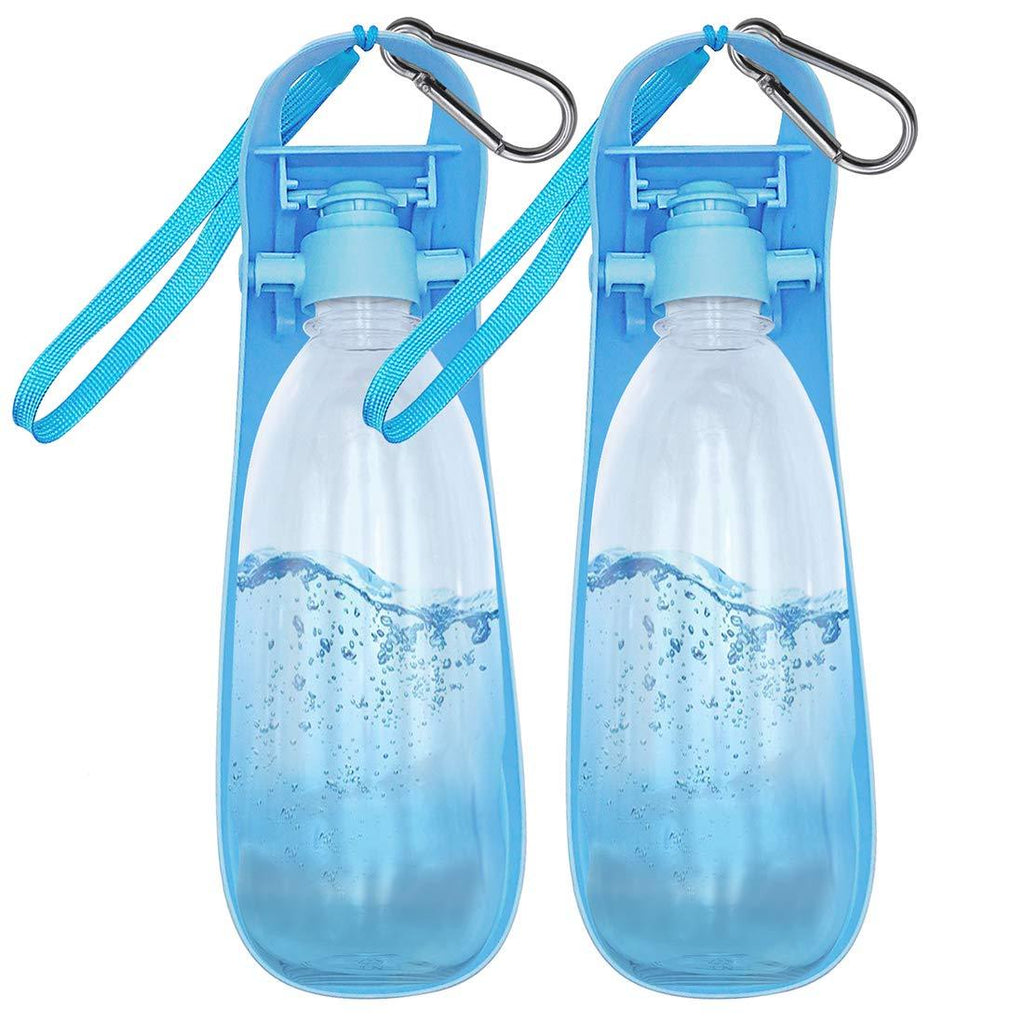 Vannon 2021 Upgrade Version 2 Pack Dog Water Bottles for Walking, 19oz Portable Dog Travel Water Bottle Dispenser with Foldable Drinking Cup Bowl Leak-Proof & BPA Free Pet Water Bottle blue - PawsPlanet Australia