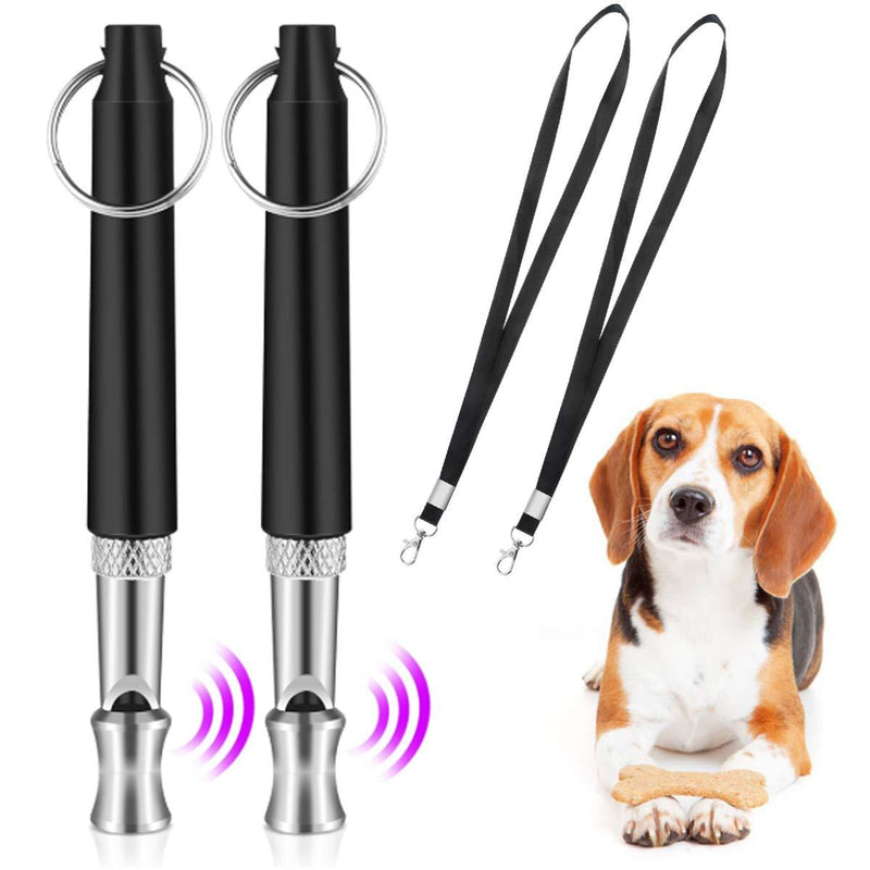 QIUDI Dog Whistle [2 Pack], Professional Ultrasonic Dog Training Whistle With Lanyard Neck Strap and Adjustable Frequencies Recall Training Assistant - PawsPlanet Australia