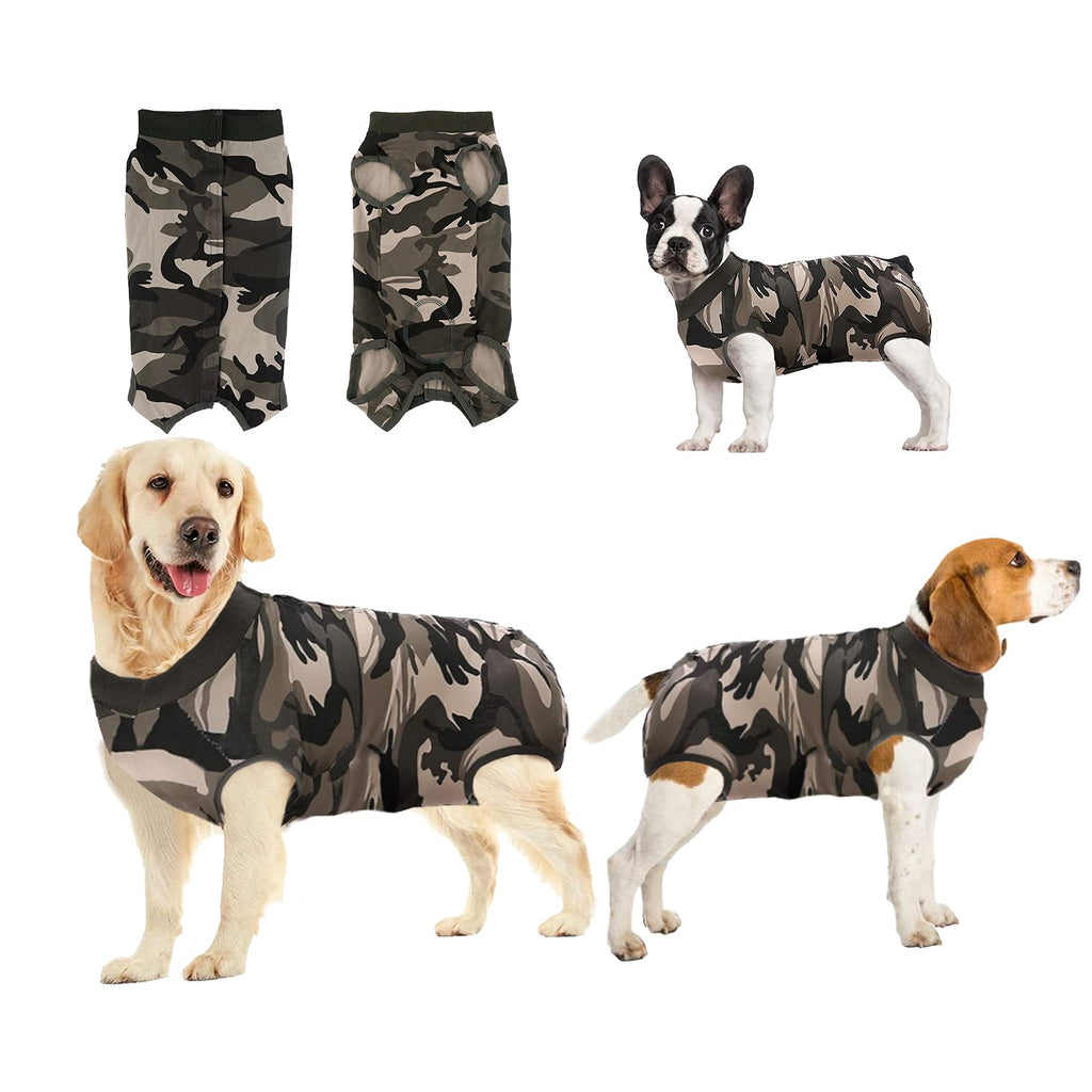 oUUoNNo Recovery Suit for Dogs,Dog Surgical Recovery Suit for Female Male Abdominal Wounds Spay or Skin Diseases,Cone E-Collars Alternatives, Anti-Licking Pet Vest Post Surgery XS Camouflage - PawsPlanet Australia