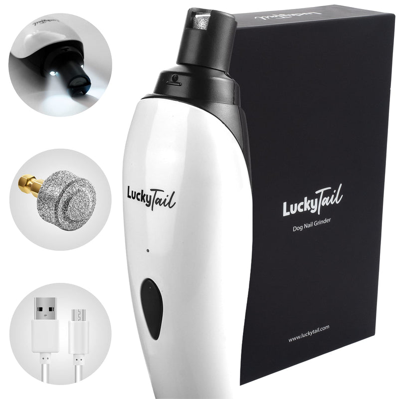 LuckyTail Dog Nail Grinder Trimmer – Professional Quiet 2-Speed Rechargeable Electric Pet Grooming & Smoothing Tool Kit – Painless Paw Clipper - PawsPlanet Australia