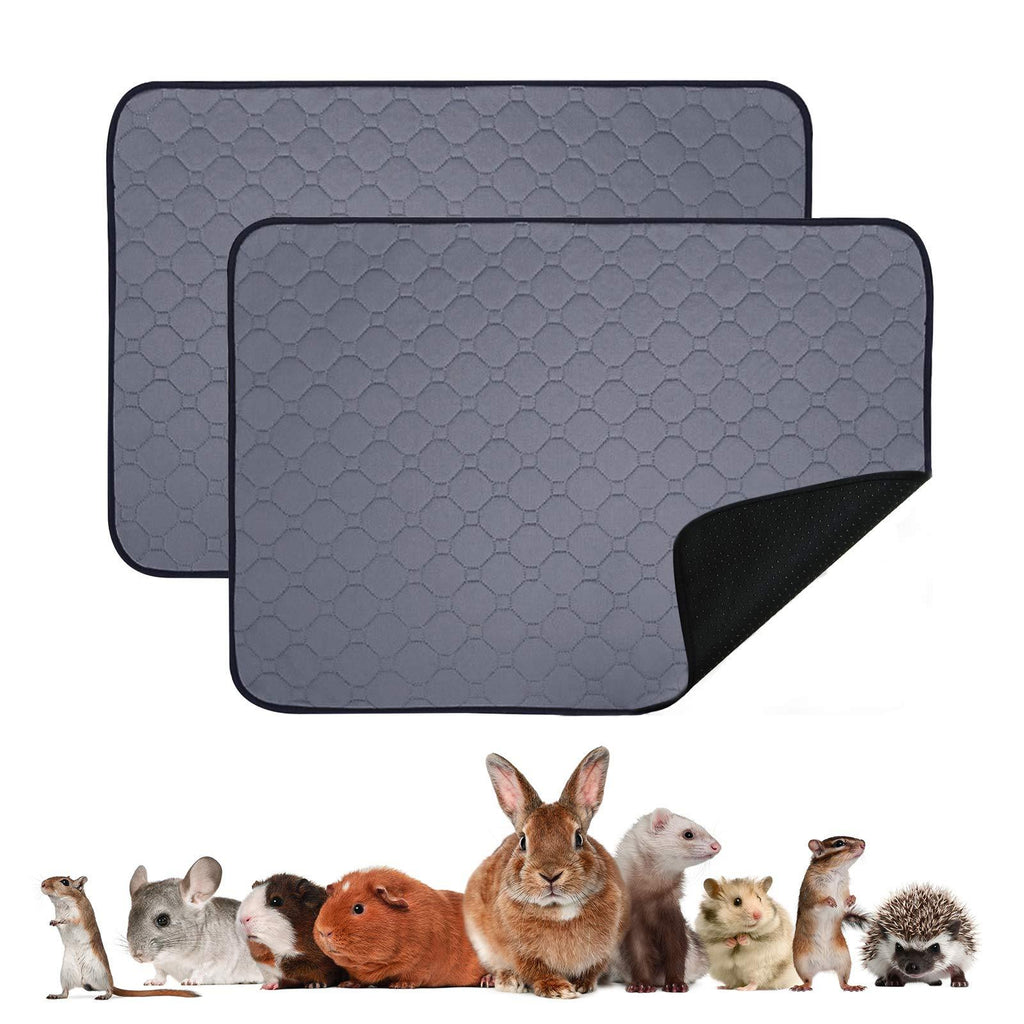 Britimes Guinea Pig Cage Liners, Washable & Anti Slip Guinea Pig Bedding Pee Pads Accessories, Absorbent Mat, Grey for Small Animals 23.6" x 18.5" 2-pcs - PawsPlanet Australia