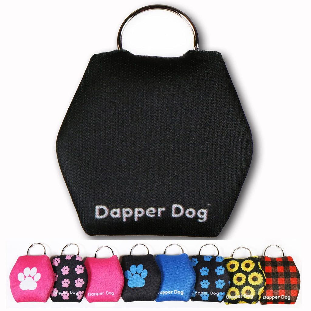 Dapper Dog - Dog Tag Silencer with Tag Ring Black - PawsPlanet Australia