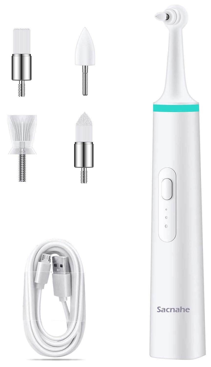 Sacnahe Electric Tooth Polisher, 4-in-1 Professional Teeth Cleaning Kit with 3 Adjustable Modes, Electric Dental Calculus Remover for People White - PawsPlanet Australia