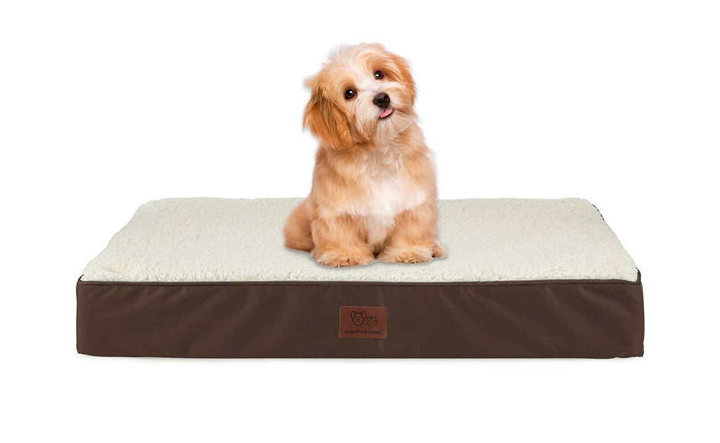 SunStyle Home Orthopedic Foam Dog Bed for Small, Medium, Large Dogs Up to 50/75/100lbs with Waterproof Removable Cover, Mattress Pet Mat Bed for Dogs & Cats - Orthopedic Egg Crate Foam Platform Espresso - PawsPlanet Australia
