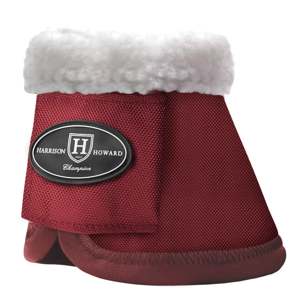 Harrison Howard Fleece All Purpose Bell Boots-Ruby Large Ruby - PawsPlanet Australia