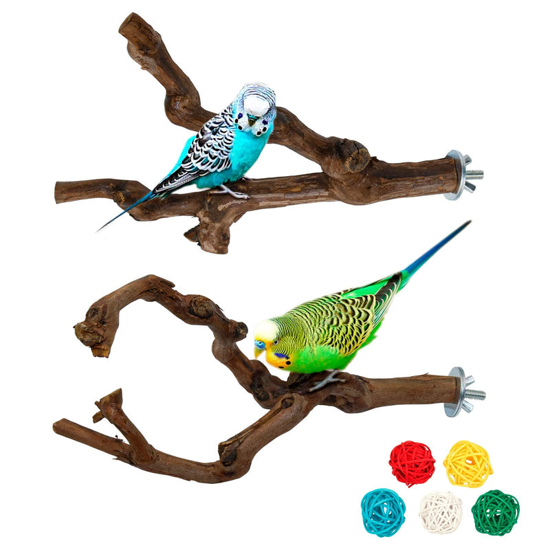 Parrot Perch Stands Birds Stand Pole Natural Wild Grape Stick Grinding Paw Climbing Standing Cage Accessories Toy Branches for Parakeet, Budgies, Lovebirds style-1 - PawsPlanet Australia