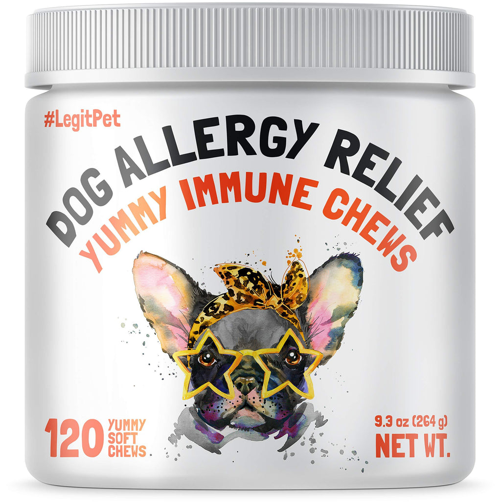 LEGITPET Allergy Relief Chews for Dogs & Immune Support with Kelp, Colostrum & Bee Pollen - for Seasonal Allergies + Anti Itch, Skin Hot Spots Soft Treats - PawsPlanet Australia