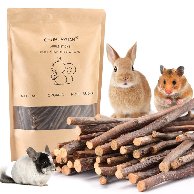 CHUHUAYUAN Natural Apple Sticks, 300g Treats Food for Small Animals, Chew Toys for Chinchilla Guinea Pigs Rabbit Squirrel Hamster Bunny - PawsPlanet Australia