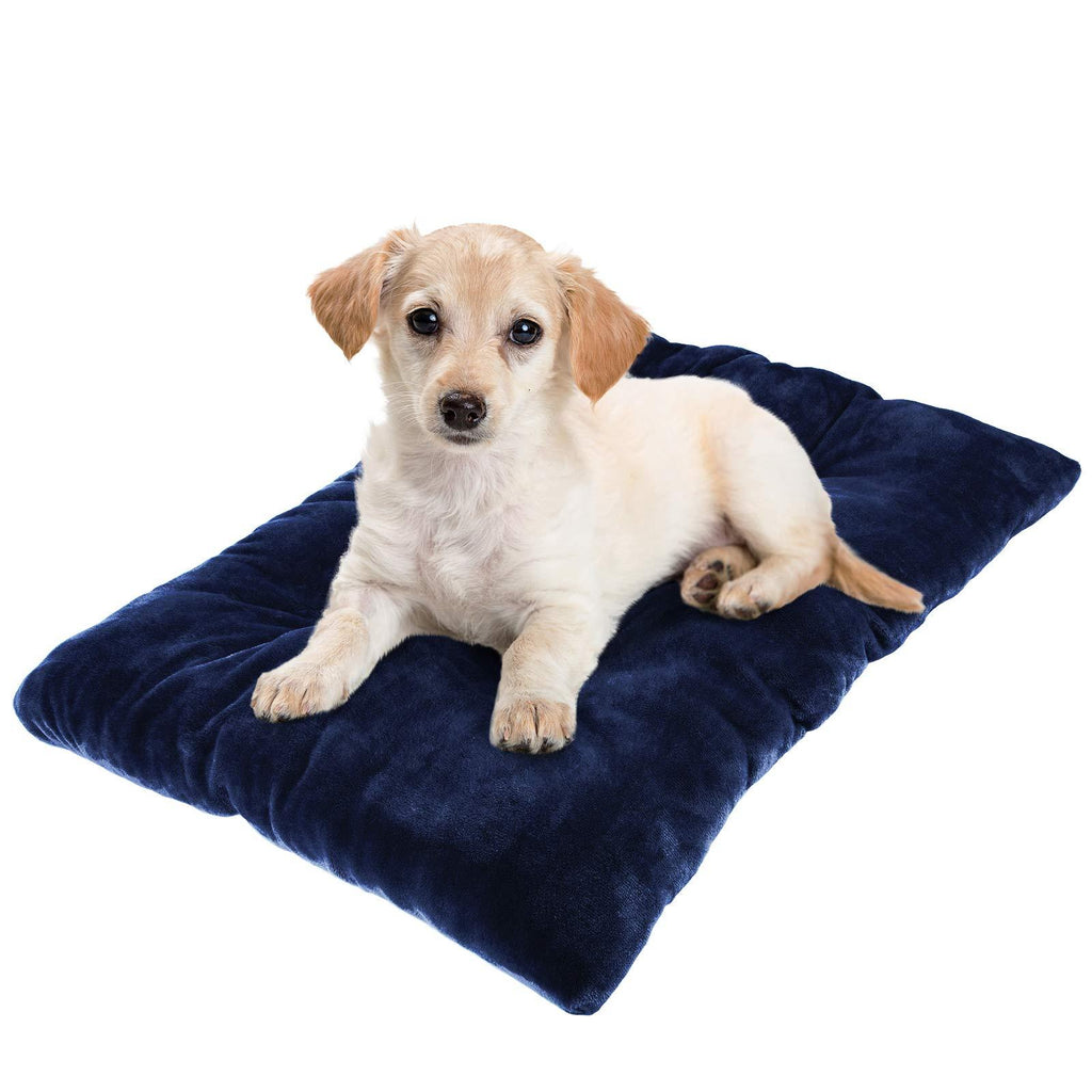 SHU UFANRO Dog Bed Crate Pad Washable Anti-Slip Dog Kennel Mat for Large Medium Small Dogs and Cats 23"x18" 24”(23"x18") Blue - PawsPlanet Australia