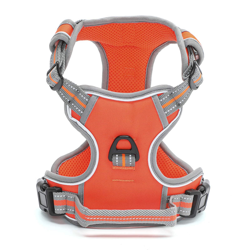 Tanpie No Pull Reflective Dog Harness with Easy Control Handle Adjustable Soft Padded Vest Pet Harnesses for Dogs Small Orange - PawsPlanet Australia