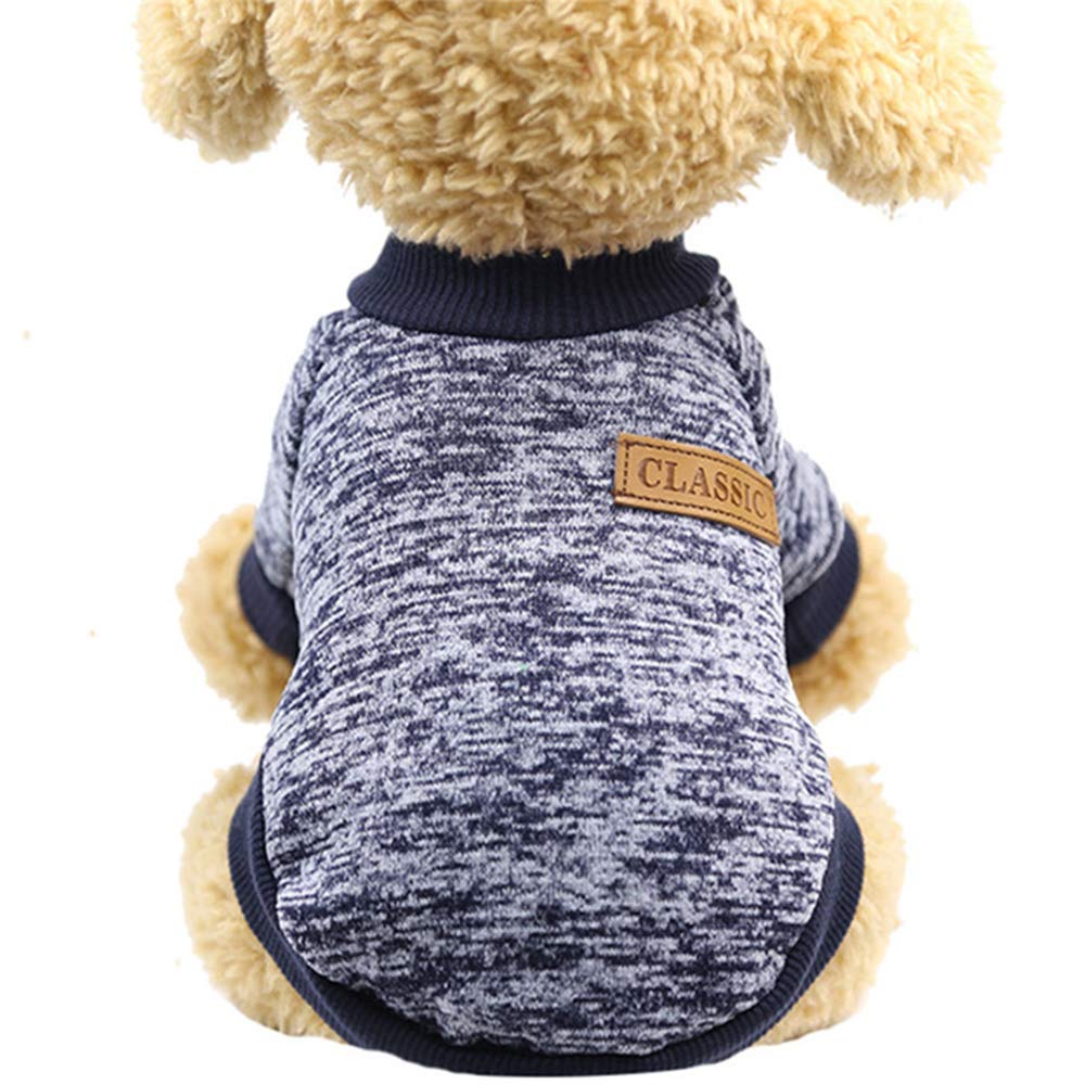 Pet Dog Sweater Winter Warm Dog Pajamas Soft Cat Sweater Puppy Clothes Small Dogs Sweater Winter Doggie Sweatshirt for Tiny Small Medium Dogs Puppy Pet Fall Sweaters Fashionable. Navy blue - PawsPlanet Australia