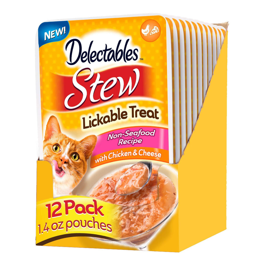 Hartz Delectables Non-Seafood Lickable Wet Cat Treats for Adult & Senior Cats, 12 Pack, Multiple Flavors Stew Chicken & Cheese - PawsPlanet Australia