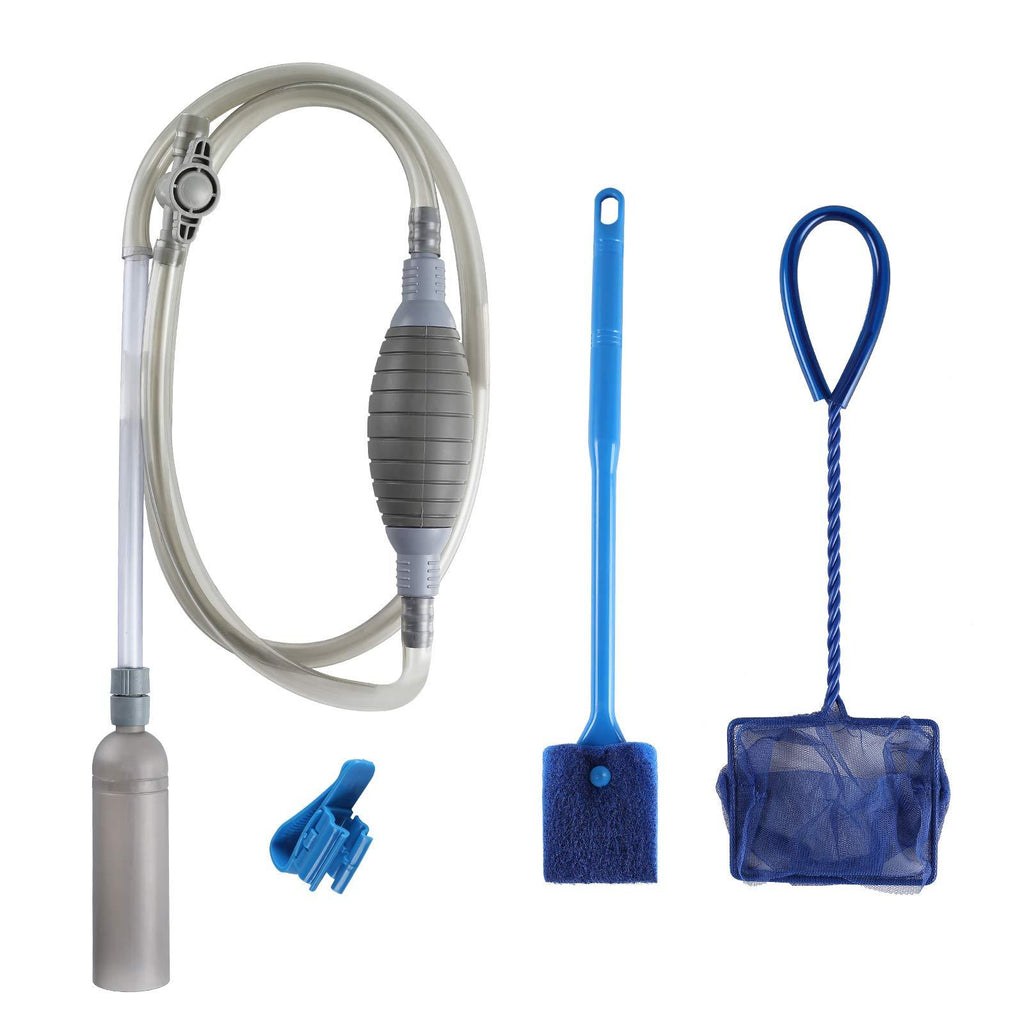 AquaMiracle Aquarium Water Changing Kit 3 in 1 with Gravel Cleaner/Siphon Cleaner/Vacuum Cleaner, Fish Net and Cleaning Brush/Algae Remover - PawsPlanet Australia