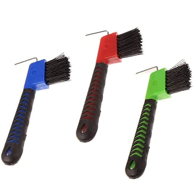 BRYHZKCM Horse Hoof Pick Brush with Soft Touch Rubber Handle,Portable Hoofpick,3Pieces,Random Colors - PawsPlanet Australia