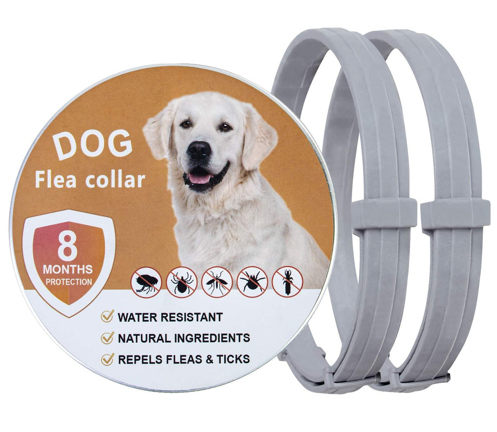 2 Pack Flea and Tick Collar for Dogs, Adjustable & Waterproof Dog Flea Collar, Natural Flea Collar for Dogs with 8 Months Protection, 25 inch - PawsPlanet Australia