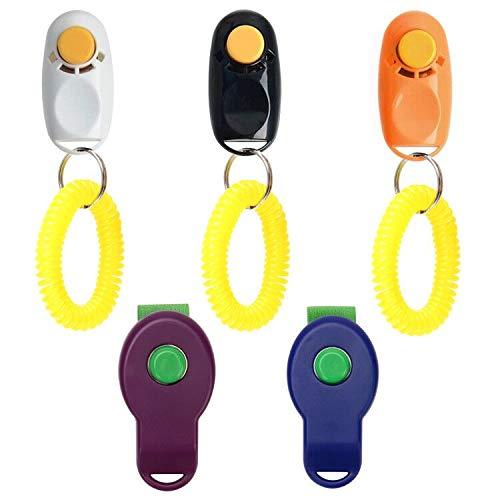 Coolrunner 5pcs 5 Color Universal Animal Pet Dog Training Clicker, Clik-R Dog Training Clicker, Assorted Color Dog Clickers for Pet Dog Training & Obedience Aid - PawsPlanet Australia