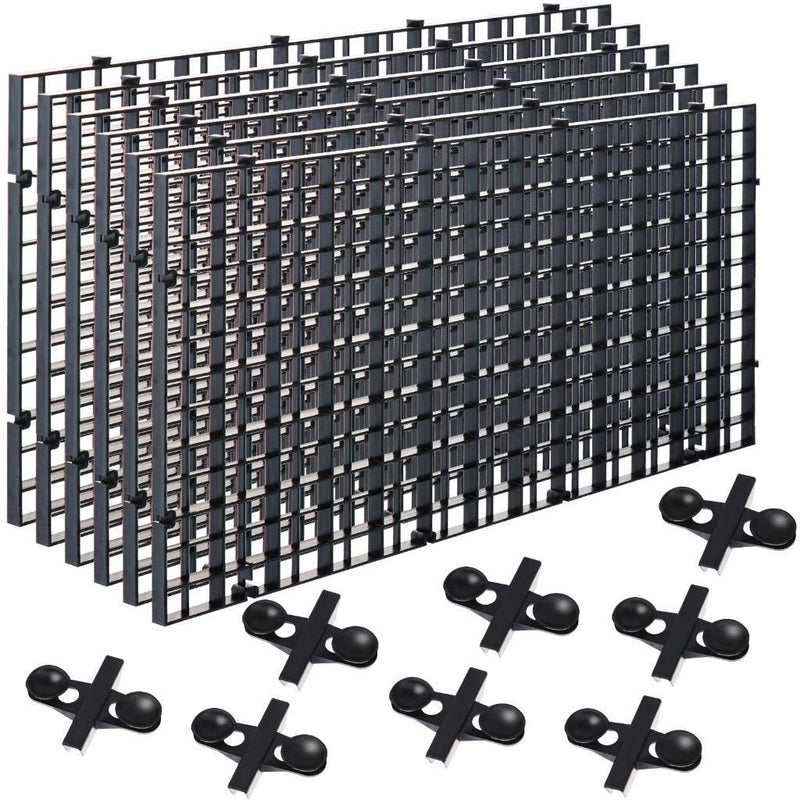 6 Pcs Aquarium Fish Tank Divider Plastic Egg Crate Aquarium Filter Bottom Tray Grid Isolation Board Partition Net Pane Separator for Mixed Breeding Light Diffuser,8 Pcs Sucker Clips Suction Cups,Black Black1 - PawsPlanet Australia